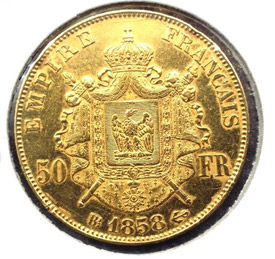 50 francs Napoléon III tête nue - revers