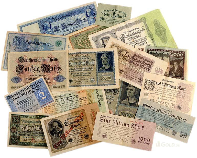 Billets Mark allemands hyperinflation 1923