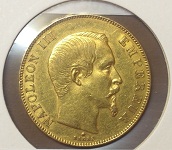 NAPOLEON 50F Napoléon III Tête nue 1858