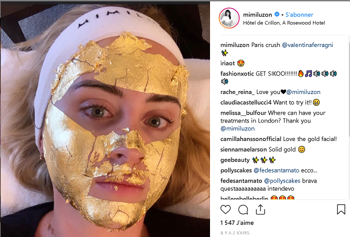 masque feuille d'or source instagram