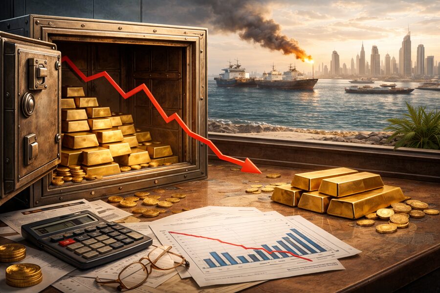 l'or valeur refuge pour les monarchies du golfe : plus de revenus, elles vendent leur or (ou n'achètent plus.